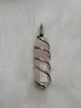 Pale Rose Quartz Necklace charm